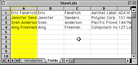 Excel Spreadsheet